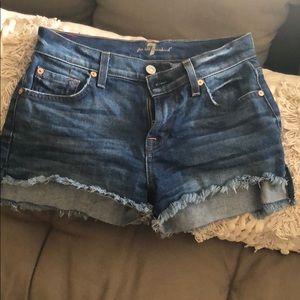 Denim cut off shorts